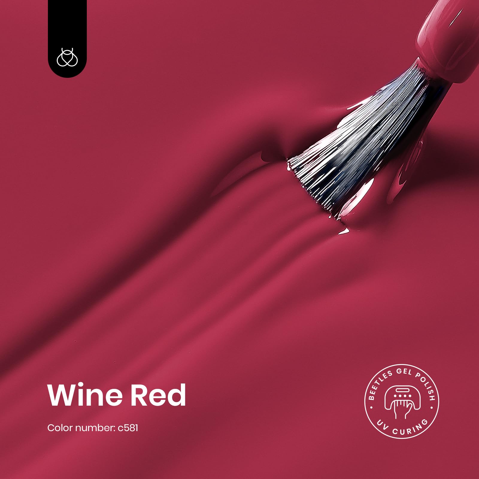 Beetles Red Gel Nail Polish swatches reveal deep burgundy tone for easy color planning.