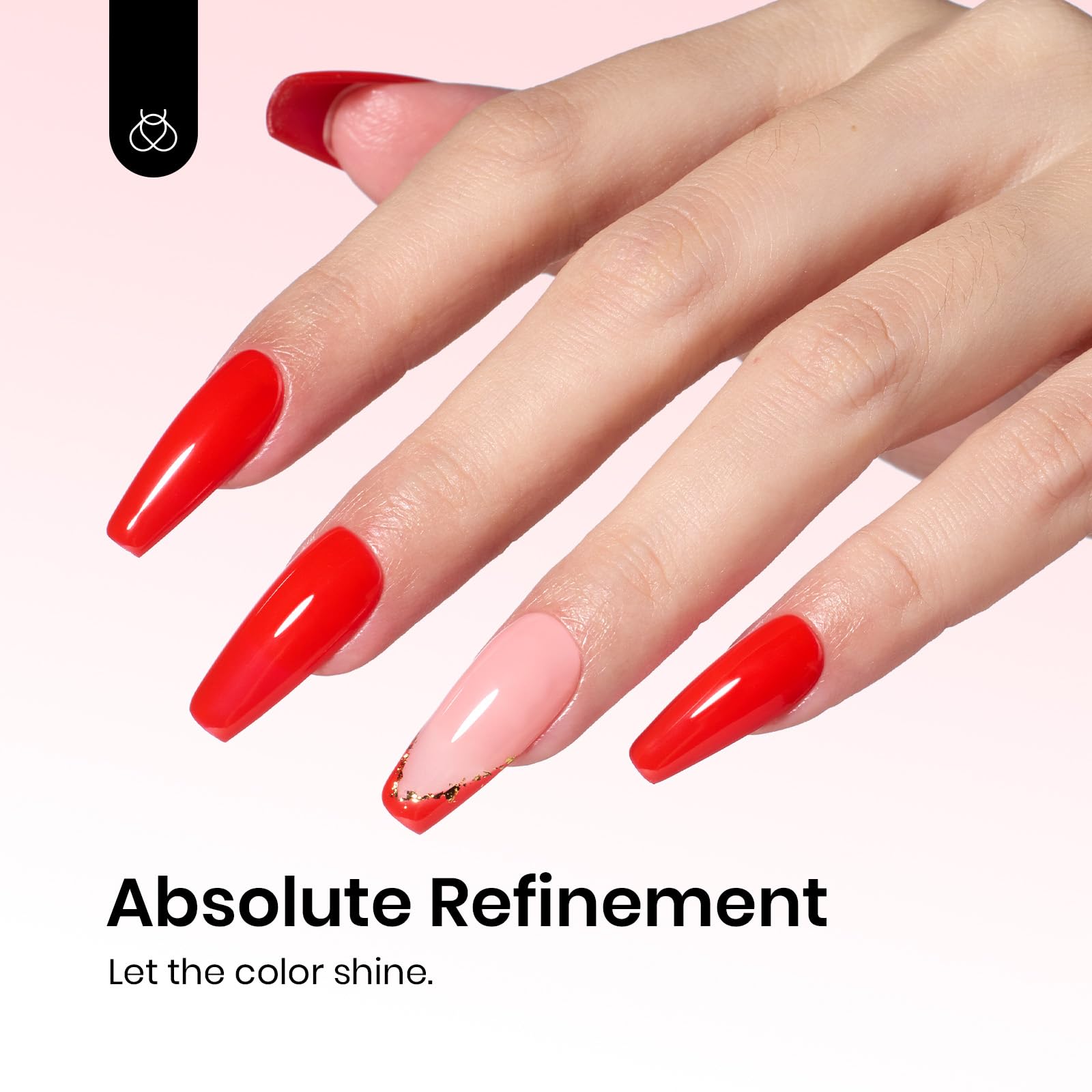 Beetles Red Gel Nail Polish swatches—rich red shade on a glossy swatch card