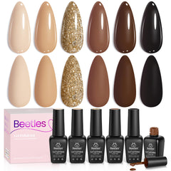 Beetles Roasted Chestnuts nude-brown polish swatch for natural nails and everyday wear.