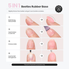 Beetles Rubber Base Gel Polish color swatch in nude pink for subtle elegance.