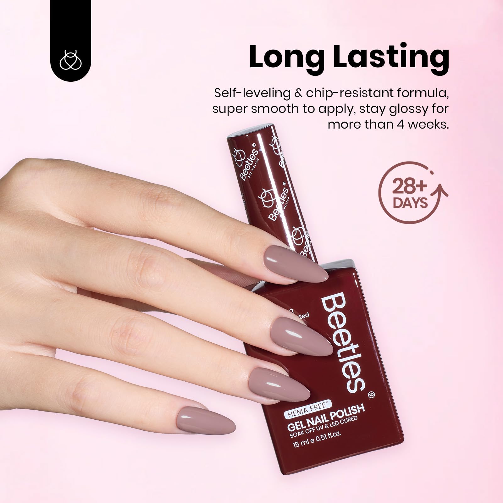 Beetles salon-quality soak-off gel for durable finish