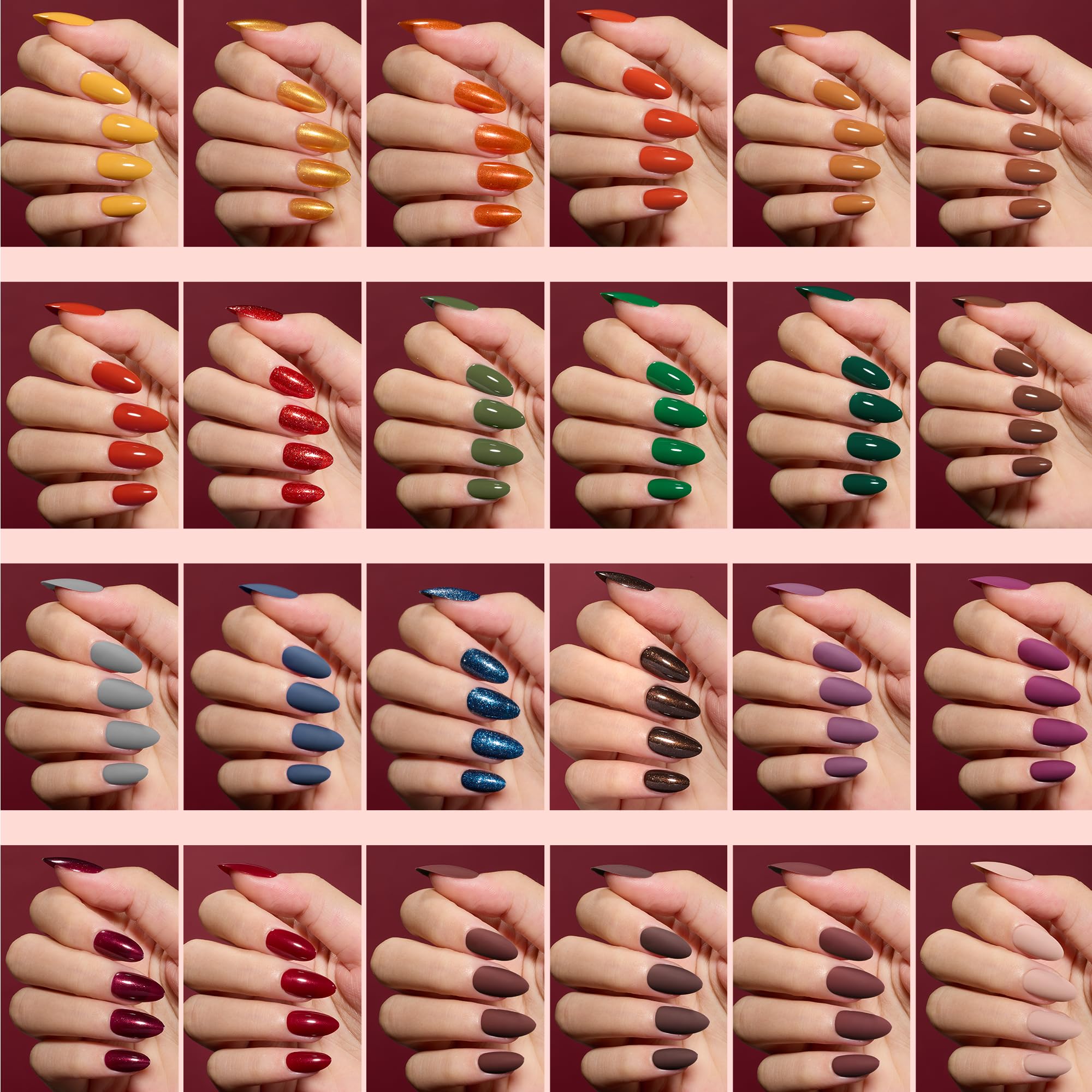 Beetles short almond nails close-up highlighting natural fit.
