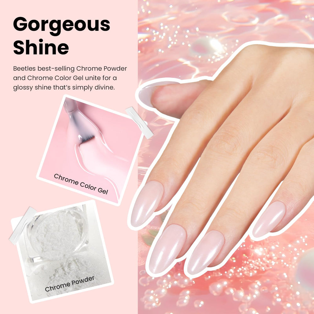 Beetles silicone nail brush used for precise chrome application