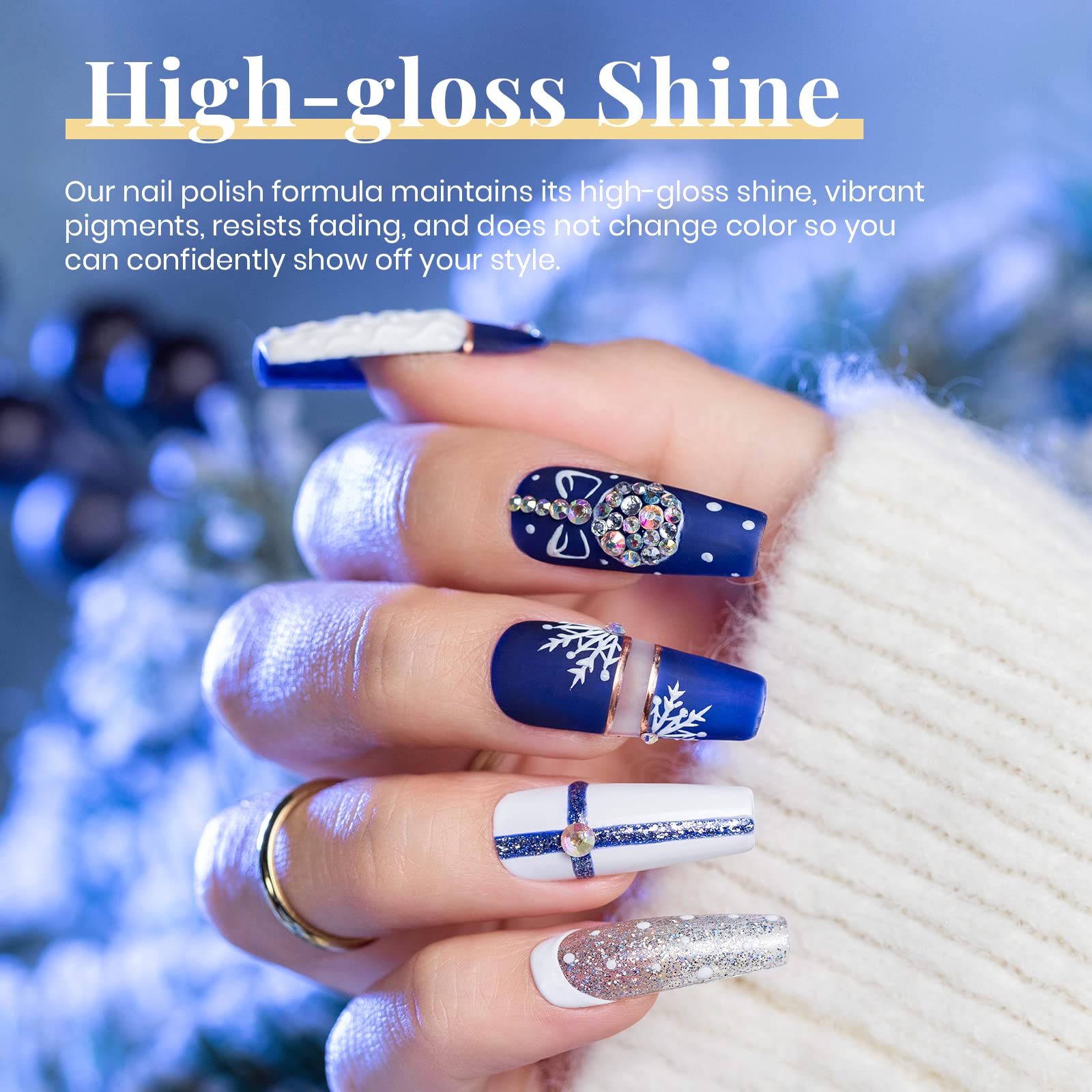 Beetles snow white gel nail polish adds crisp holiday nails