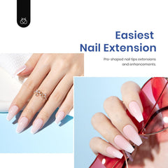 Beetles Soft Gel Nail Kit pre-shaped nail tips for natural-looking length.