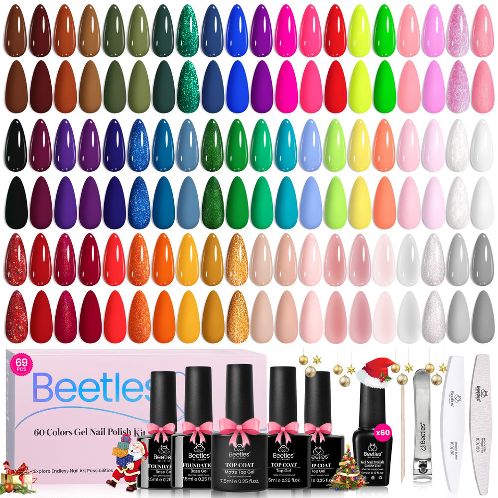 Beetles Style Manifesto 60-color kit cover showing diverse shades for versatile nail looks