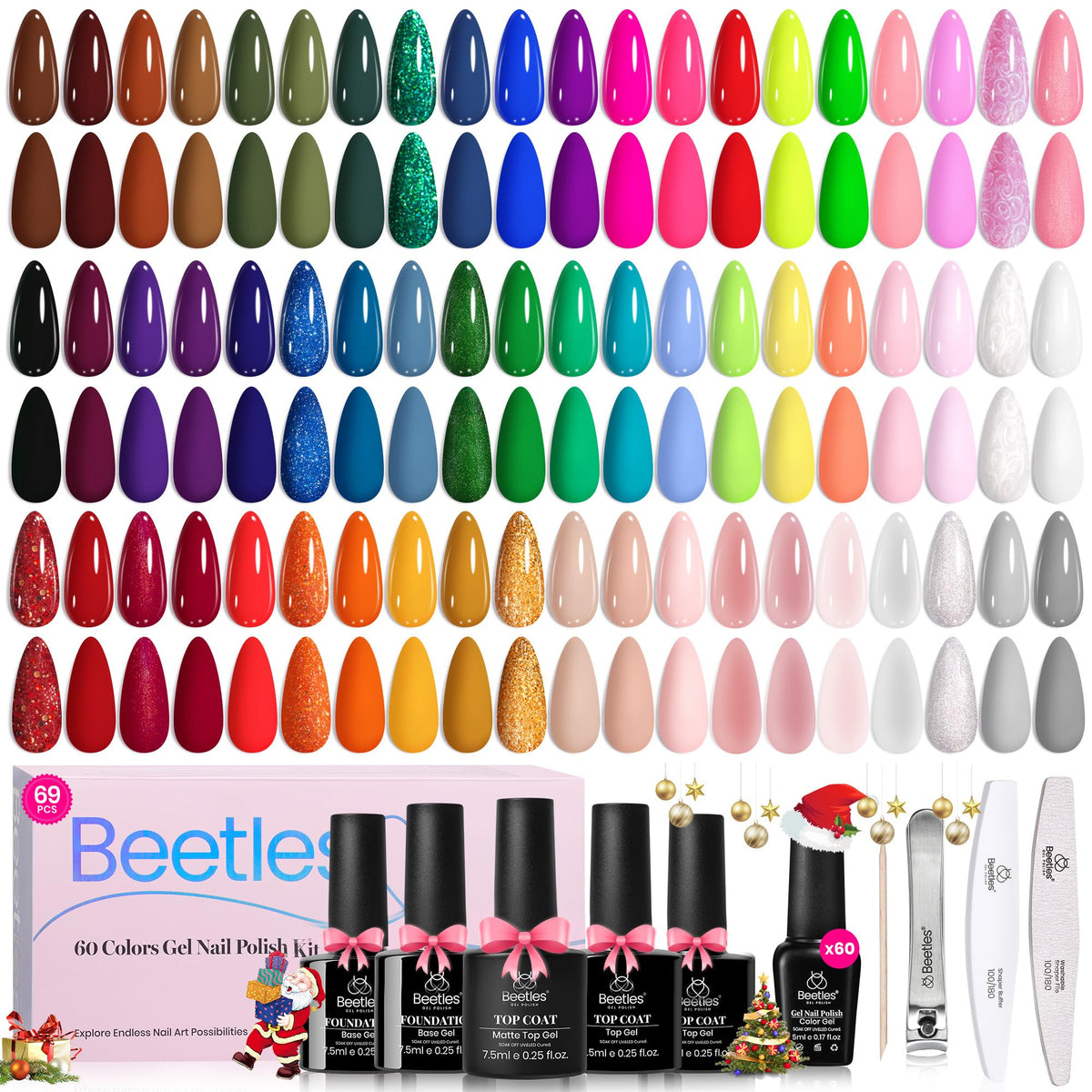 Beetles Style Manifesto 60-color kit cover showing diverse shades for versatile nail looks