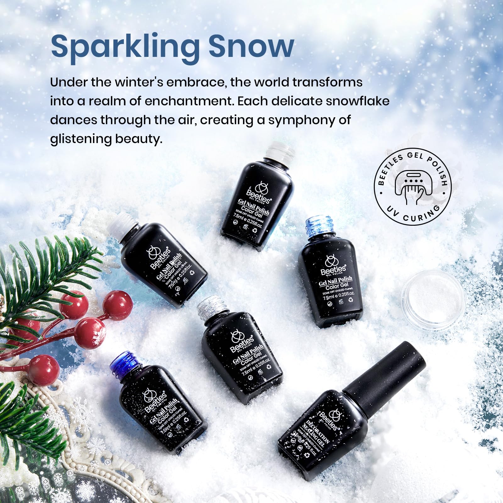 Beetles sugar dust powder adds decorative texture for festive nail art