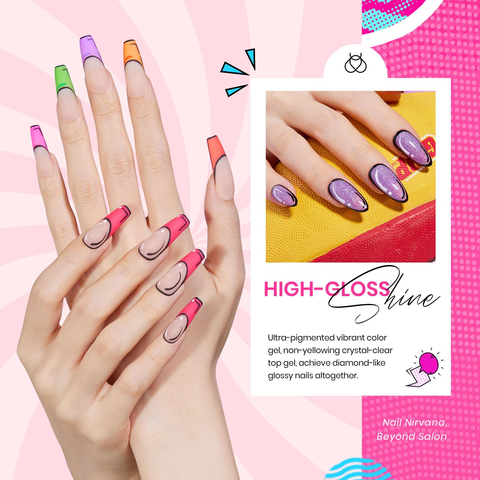 Beetles Summer Gel Nail Polish Set neon blue swatches for statement nails and smooth coverage