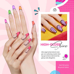 Beetles Summer Gel Nail Polish Set neon blue swatches for statement nails and smooth coverage
