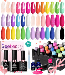 Beetles Summer Gel Nail Polish Set neon orange swatches for bright nails with durable finish