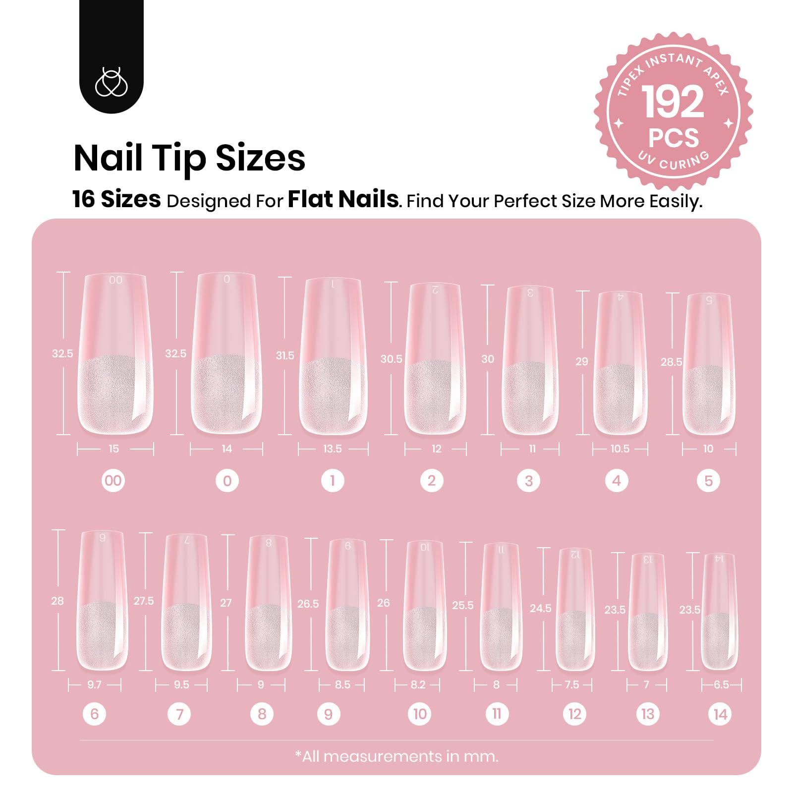 Beetles Tipex 16 sizes fit securely for natural-looking extensions and minimal gaps.