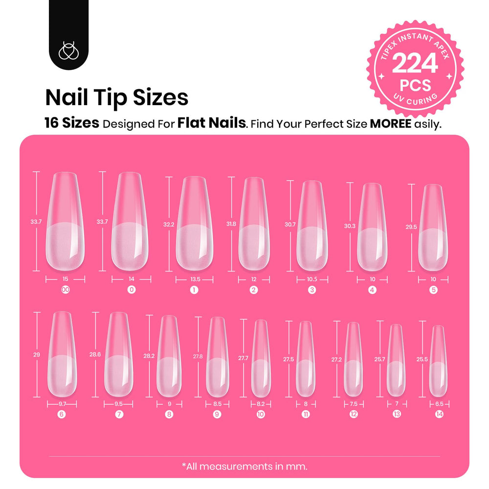 Beetles Tipex size guide with 16 sizes for precise fit.