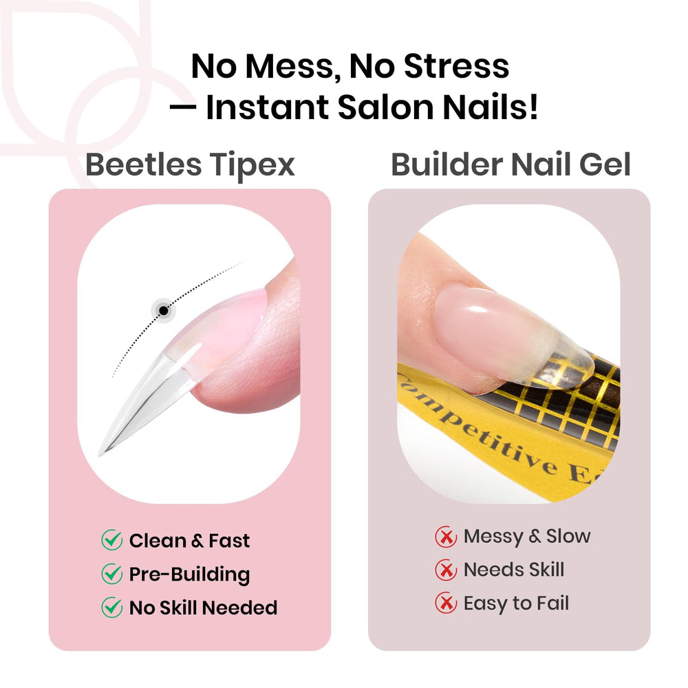 Beetles Gel Polish Tipex: ajuste cómodo con 16 tallas para ajuste natural.