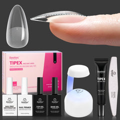 Beetles Tipex almond medium nail tips 224pcs showcasing thick apex for durability