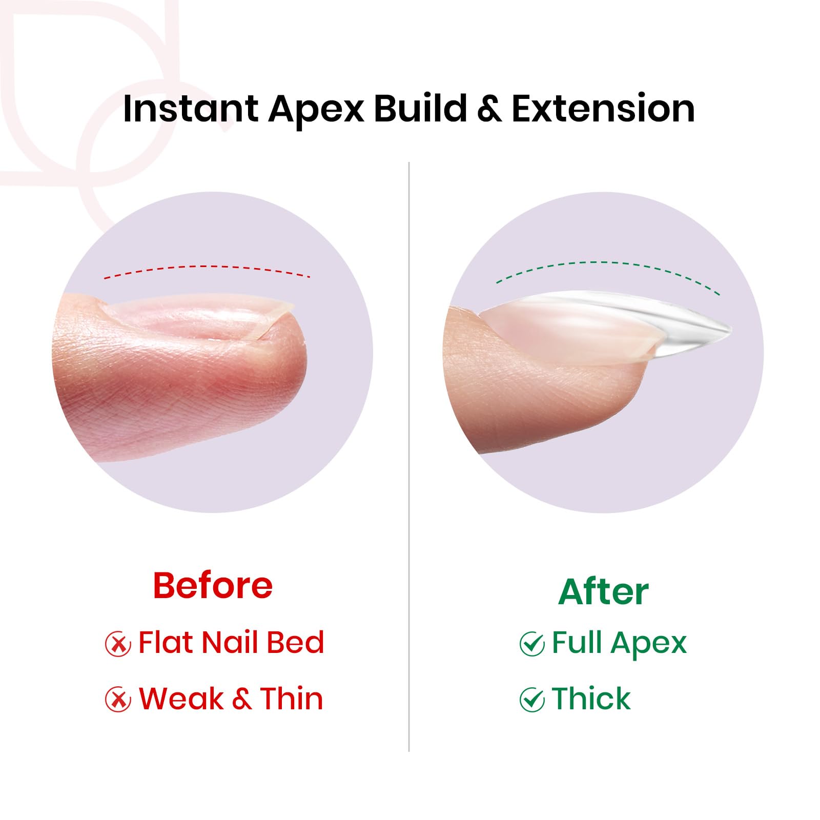 Beetles Tipex almond short tip image 2 highlights built-in apex for durable, quick self-manicures