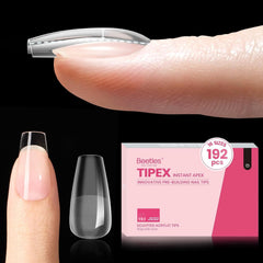 Beetles Tipex Instant Apex tips with built-in apex for stronger hold.