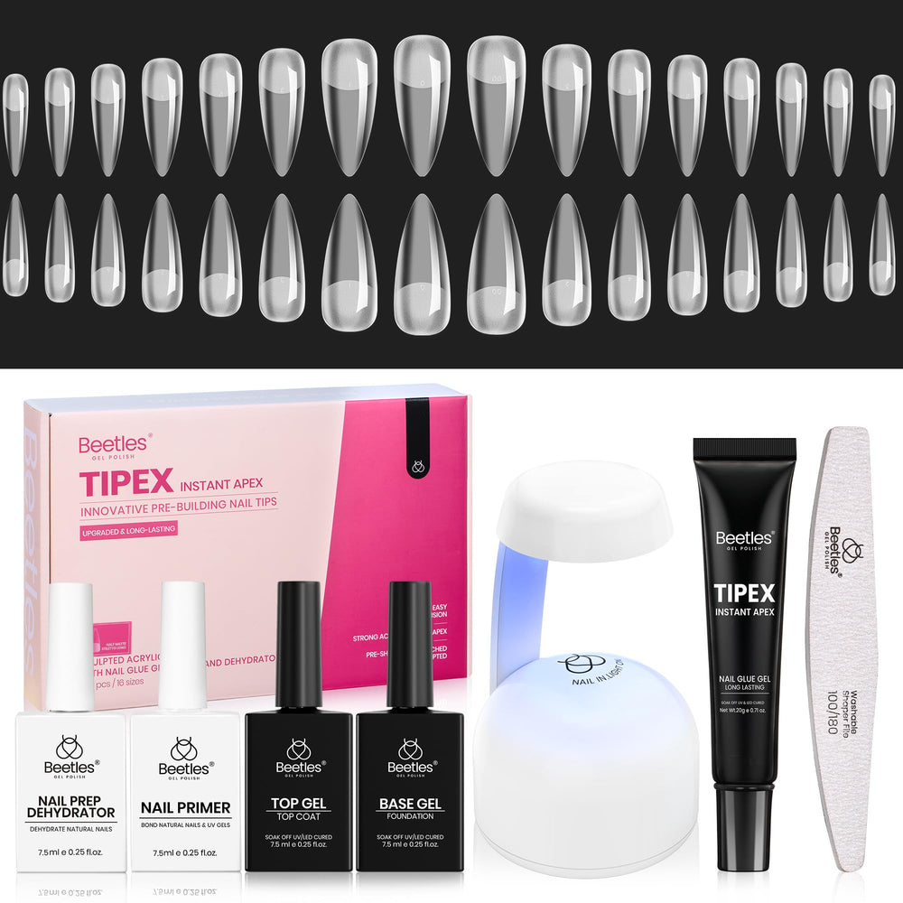 Beetles Tipex nail tips in stiletto long shape for salon-grade apex