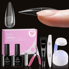 Beetles Tipex Lite apex nail tips 192pcs kit for precise natural-looking extensions.