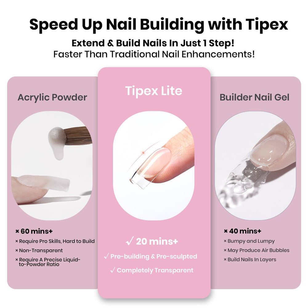 Beetles Tipex Lite Apex Nail Tips beginner friendly for easy at home use