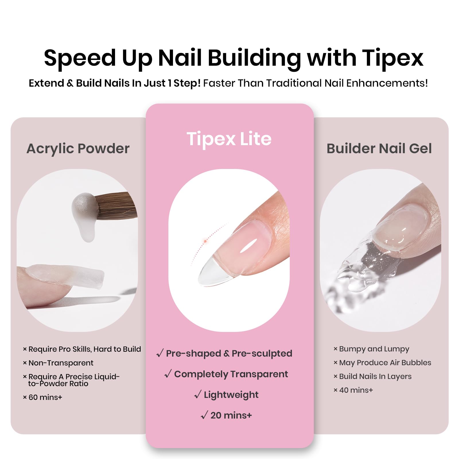 Beetles Tipex Lite apex tips designed for beginners with easy application and flawless results