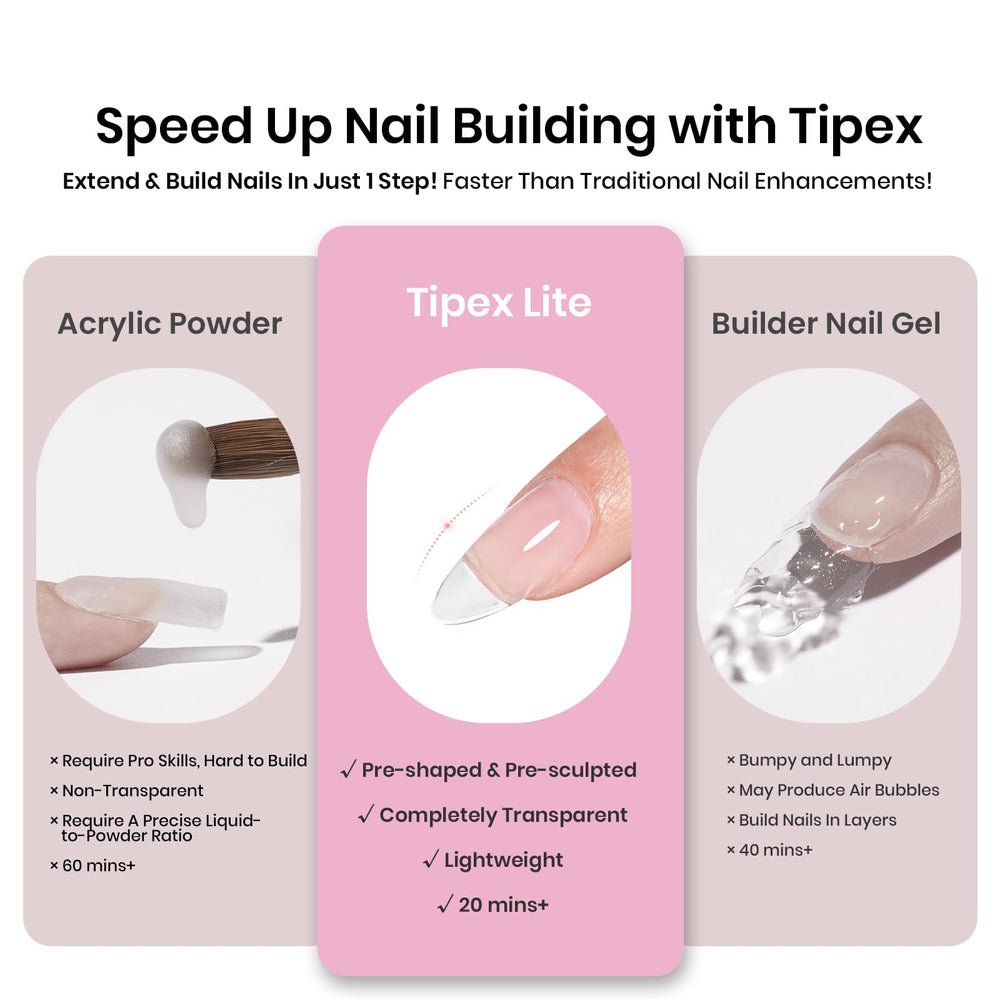 Beetles Tipex Lite apex tips designed for beginners with easy application and flawless results