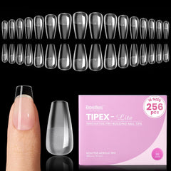 Beetles Tipex Lite coffin-short tips in 16 sizes for a natural fit.