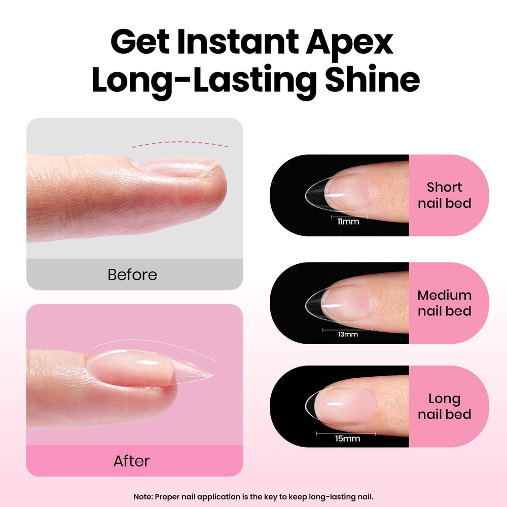 Beetles Tipex Lite Apex tips in use for precise application and natural look.