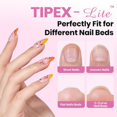 Beetles Tipex Lite apex nail tips natural-fit curve for seamless blend on flat nails