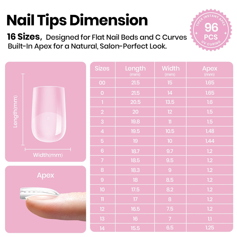 Beetles Tipex Lite Apex Nail Tips built in apex for instant strength