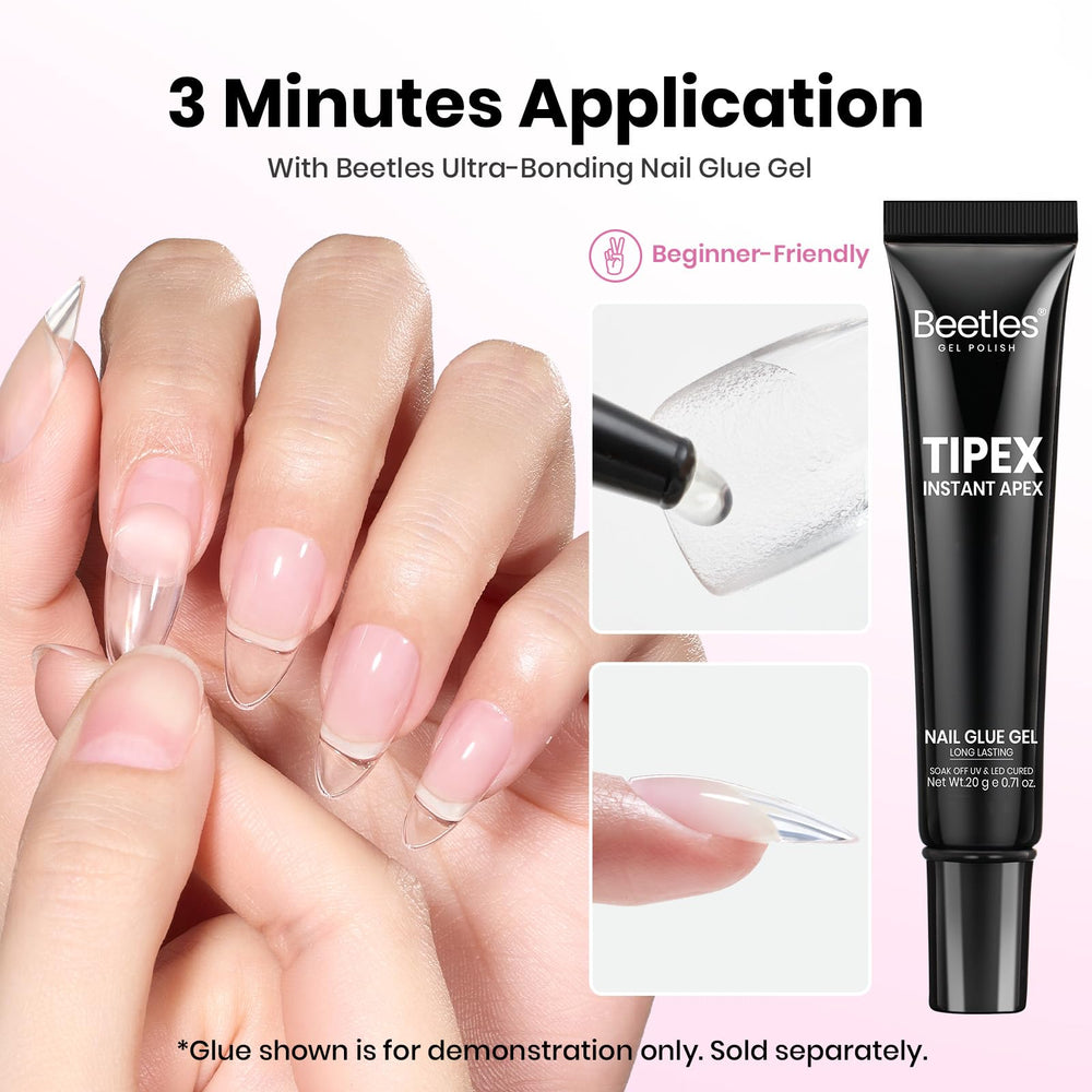 Beetles Tipex Lite beginner-friendly tips set-up for quick flawless nails.