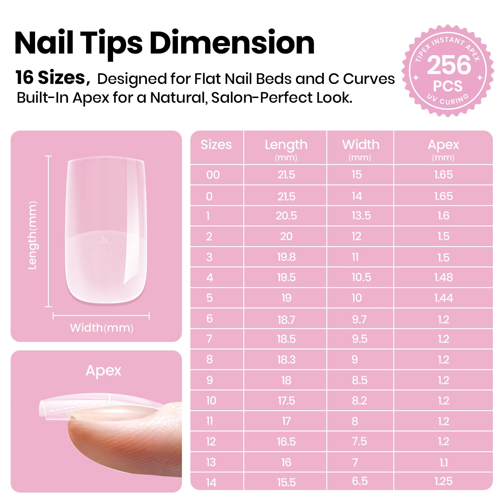 Beetles Tipex Lite natural fit nail bed blending seamlessly with nail
