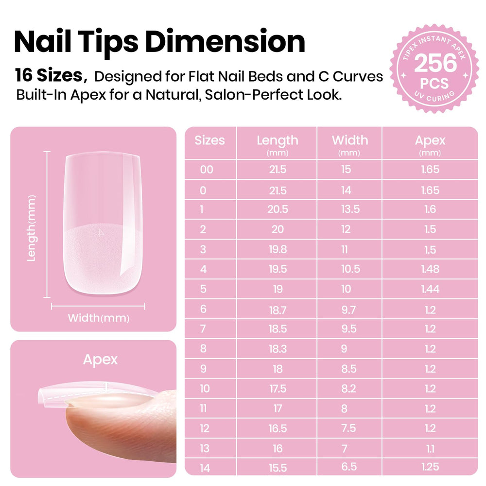 Beetles Tipex Lite natural fit nail bed blending seamlessly with nail