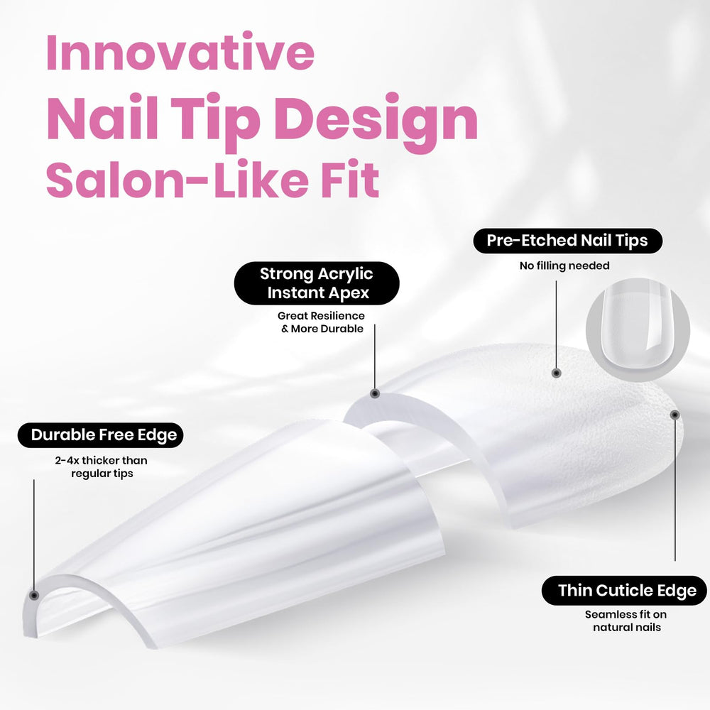 Beetles Tipex Lite natural-fit tips follow nail bed curvature for seamless blending
