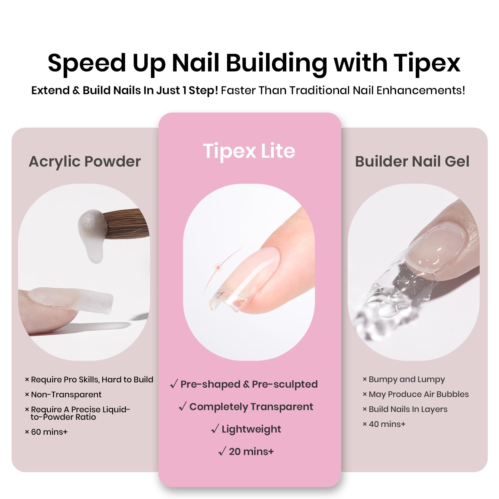 Beetles Tipex Lite pre-shaped tips ideal for beginners and pros
