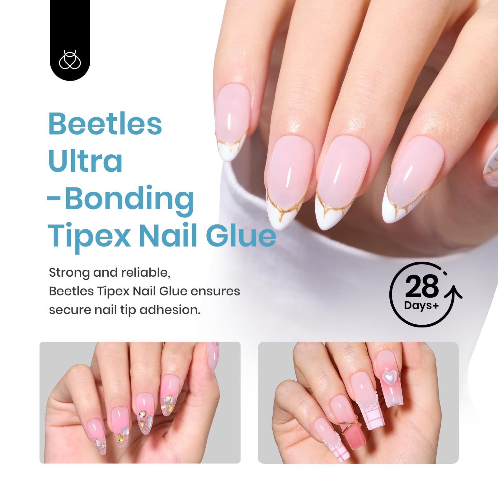Beetles Tipex Nail Glue 20g mouth-design focuses on controlled glue flow before curing.