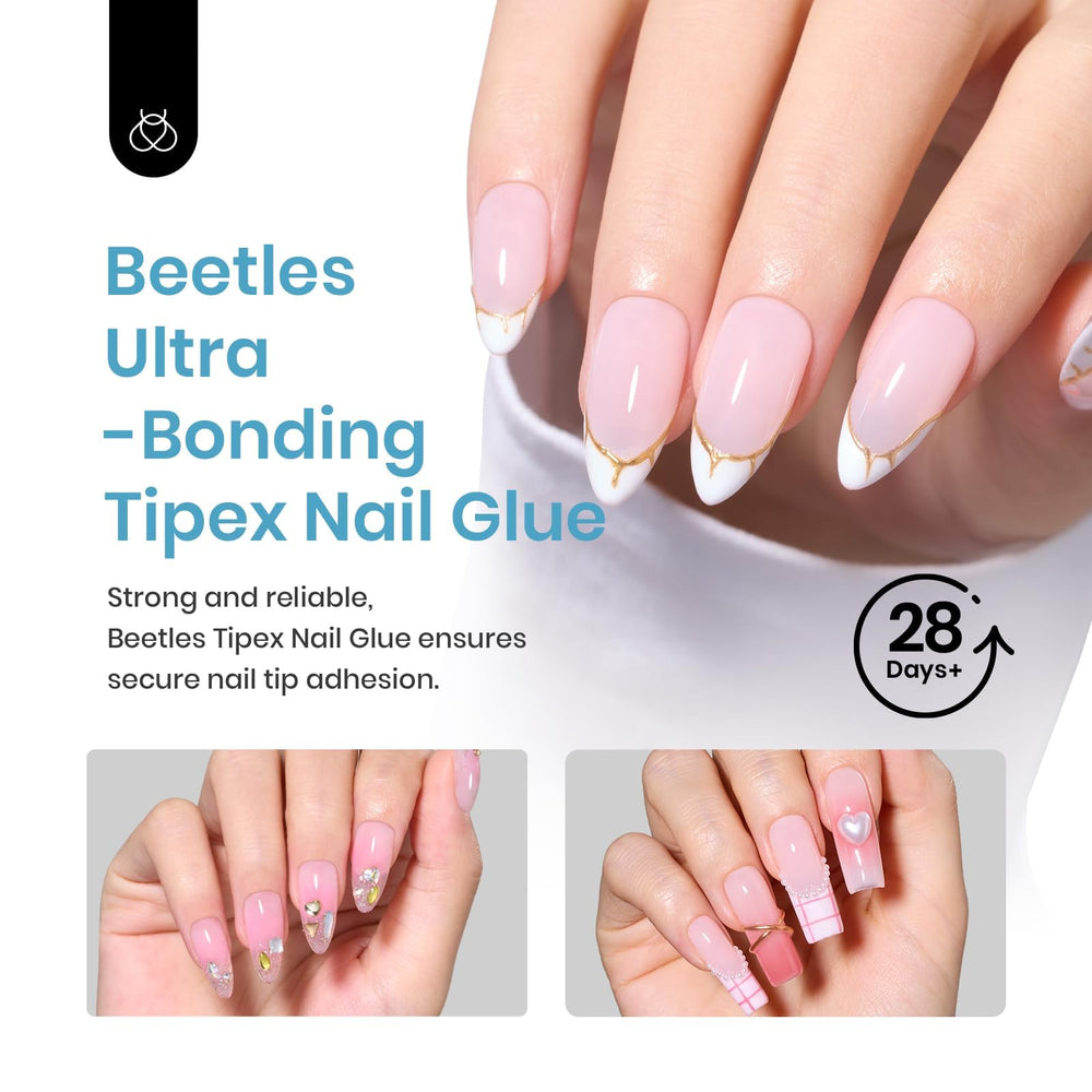 Beetles Tipex Nail Glue 20g mouth-design focuses on controlled glue flow before curing.