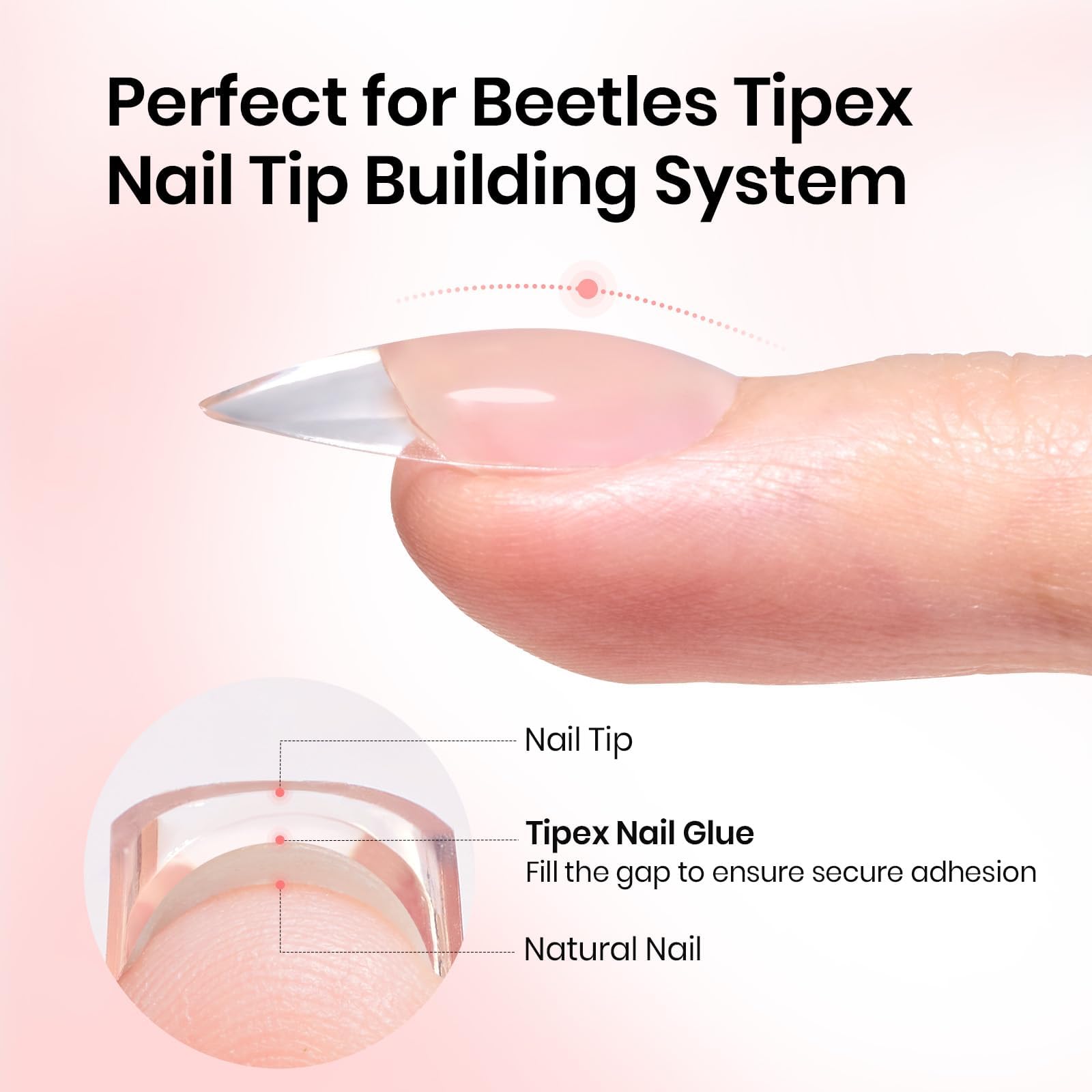 Beetles Tipex Nail Glue Gel precision nozzle enables smooth flow and precise tip placement