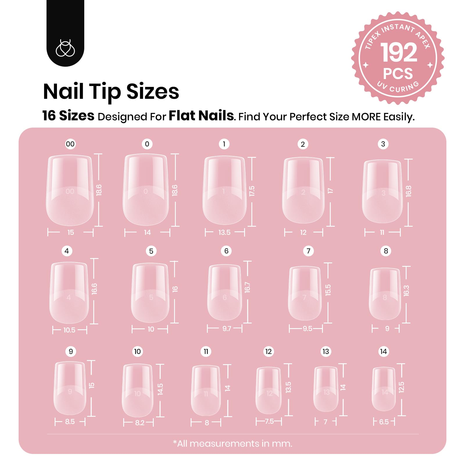 Beetles Tipex pre-etched nail tips with smooth base for easy application