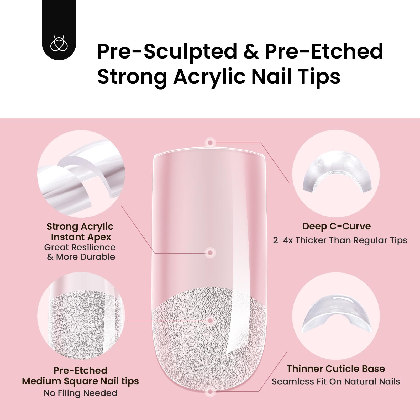 Beetles Tipex premade apex nails — solid glue gel for strong, reliable holds.
