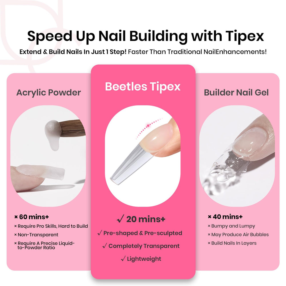 Beetles Tipex solid nail glue tube features mess-free squeeze application.