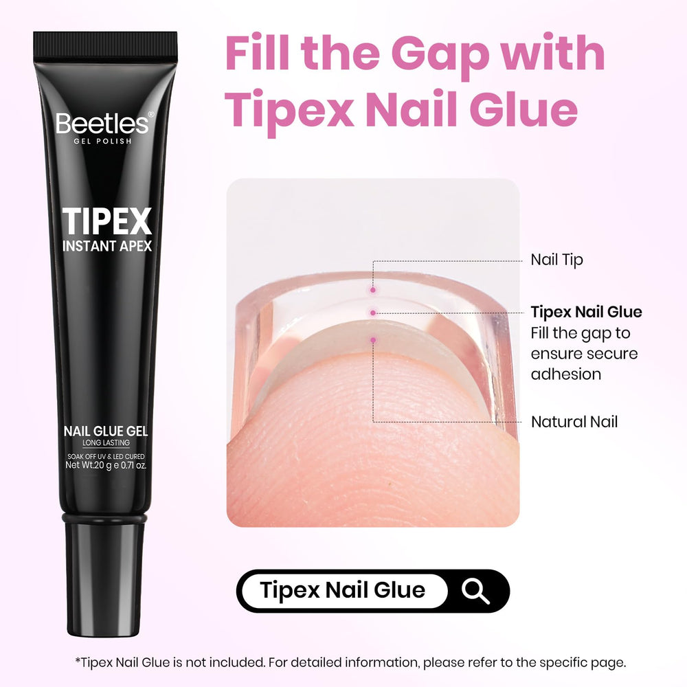 Beetles Tipex strong-durable tips deliver long-lasting nails with minimal lifting.