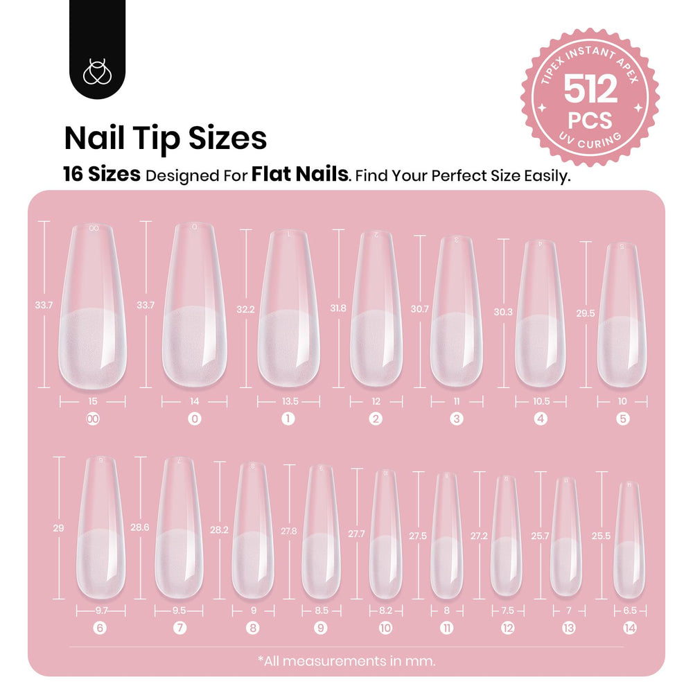 Beetles Tipex thick clear full-cover tips offer durable, long-wearing results.
