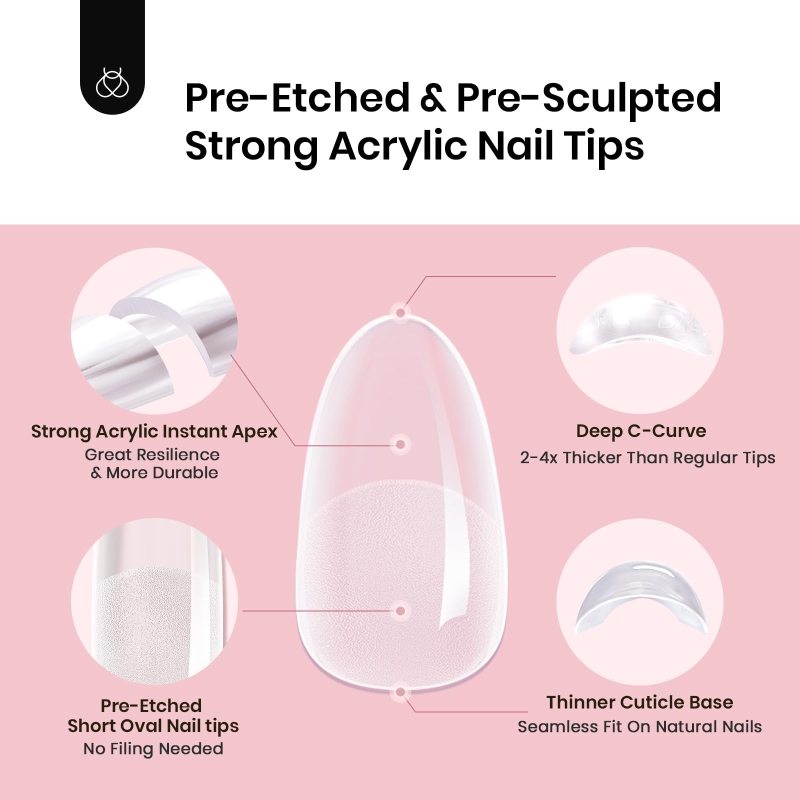 Beetles Tipex thick strong nail tips - durable, bubble-free wear.