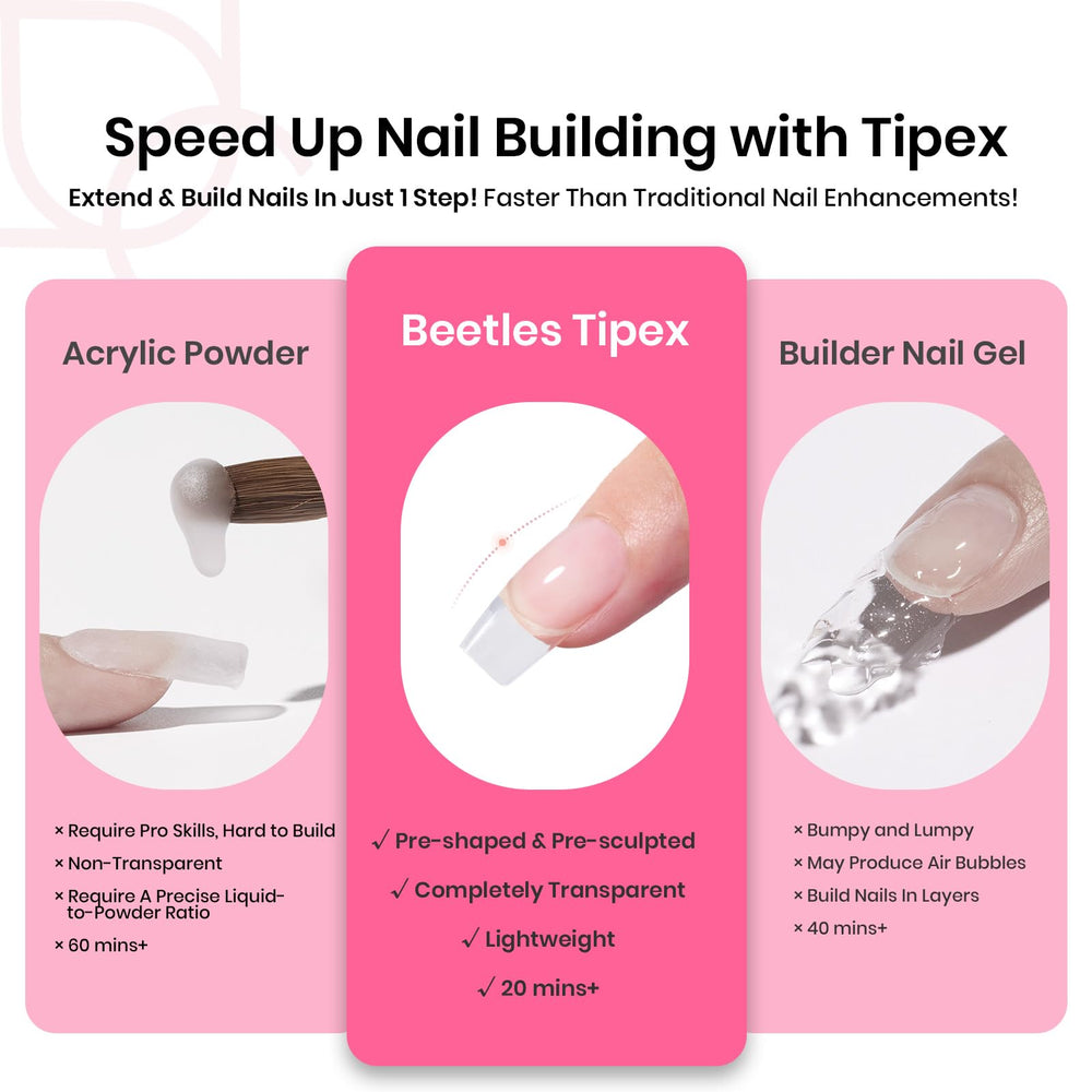 Beetles Tipex tips in 16 sizes for precise fitting.