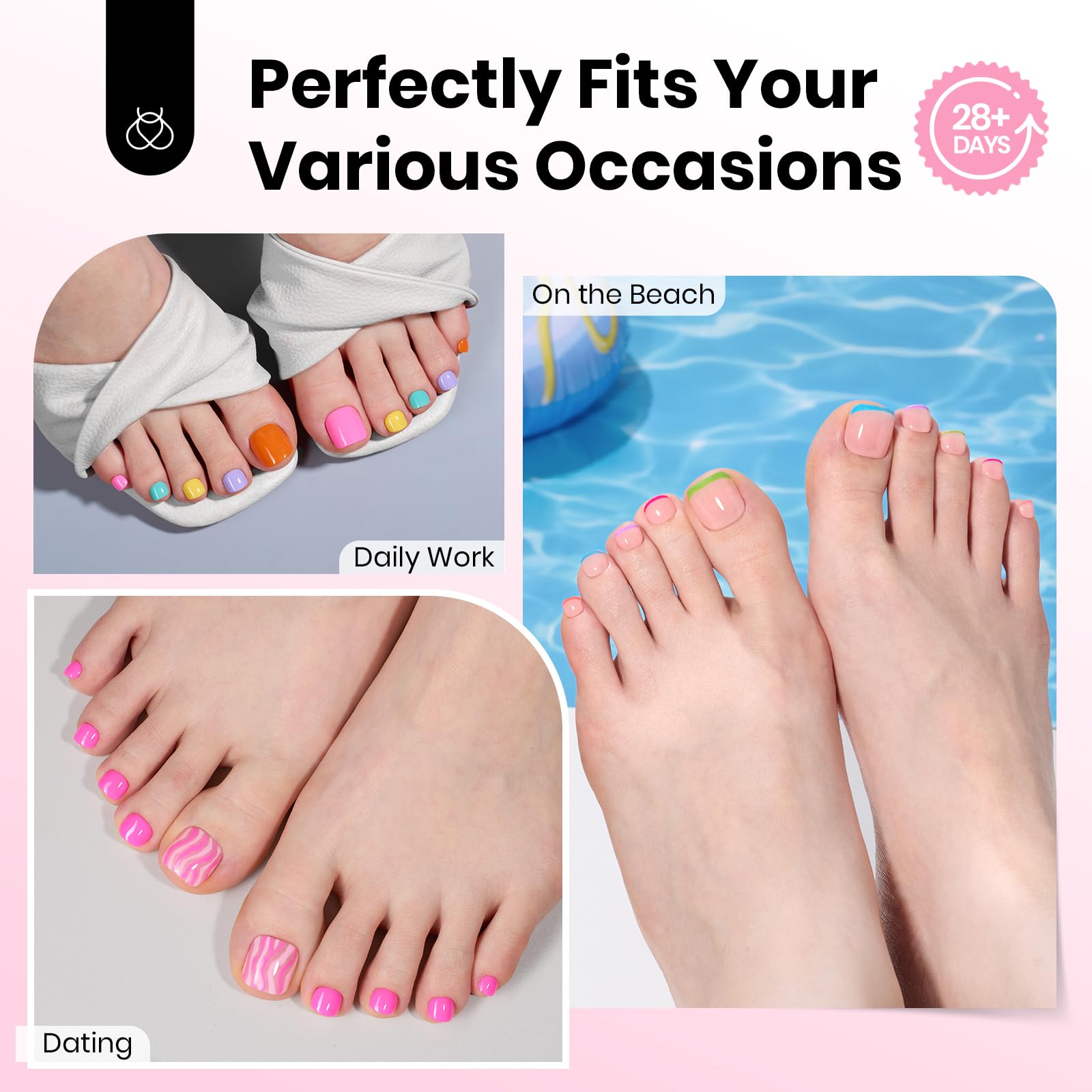 Beetles toe nail tips square close-up with double matte finish for secure adhesion.