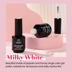 Beetles two-pcs milky white jelly polish set ready for effortless sheer nail looks.