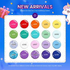 Beetles Unicorn Collection bottle array for glitter and cream shades.