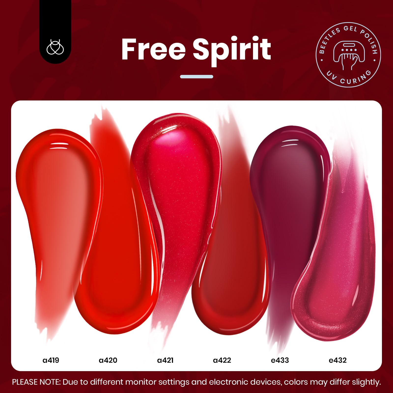 Beetles UV gel polish close-up emphasises durable color and even coverage