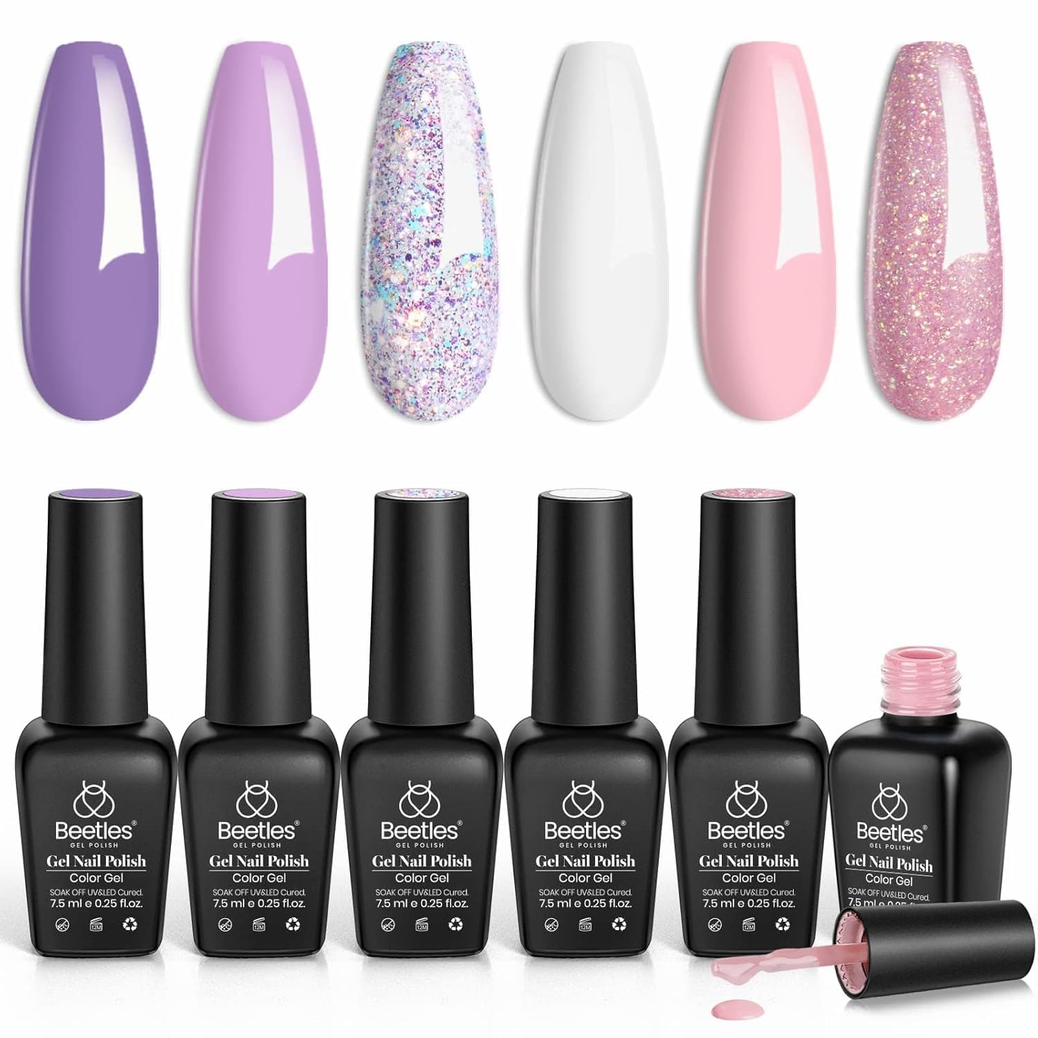Beetles UV-LED lamp cures nails for quick, even results.